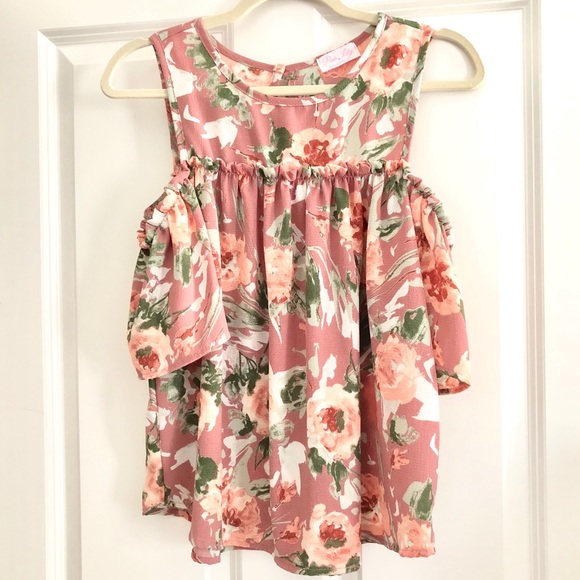 Pink Lily Boutique floral cold shoulder blouse - Picture 4 of 6